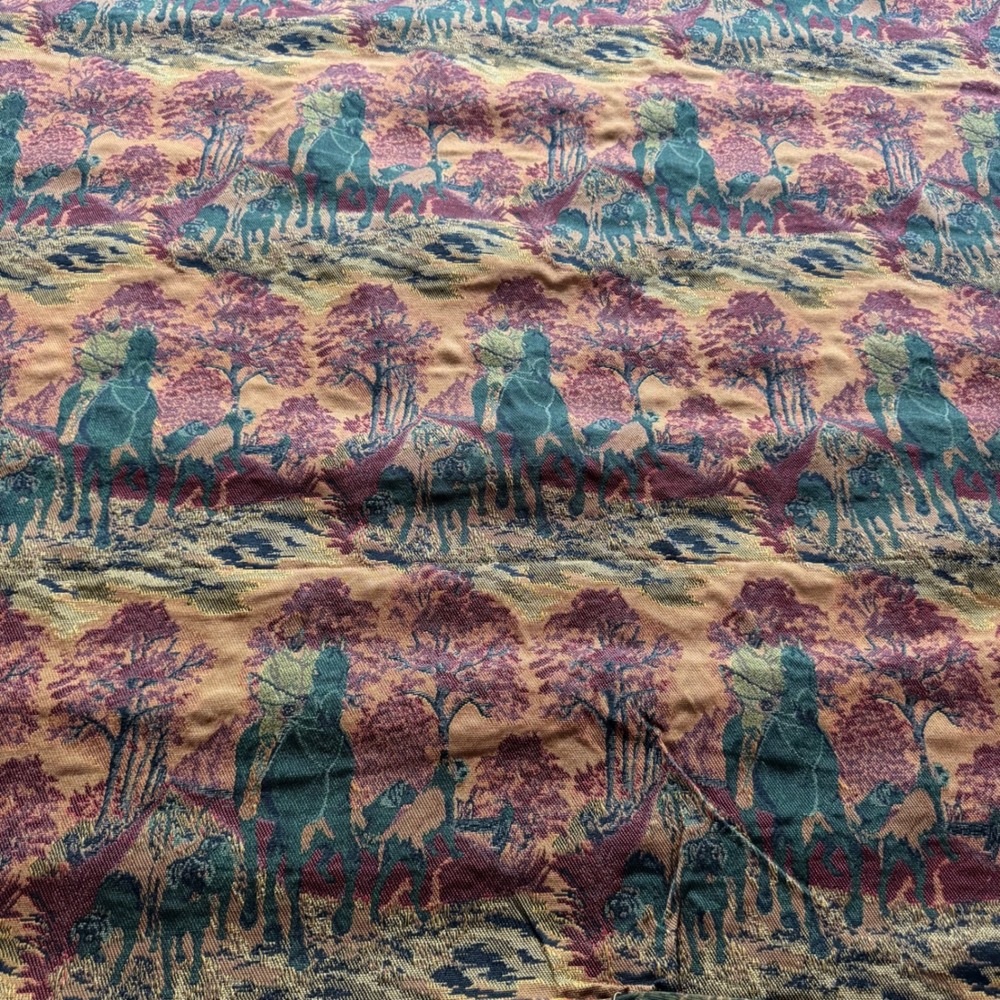 Vintage Maxine Thomas Horse Rider Equestrian Tapestry – 54.5x84 Fabric Large